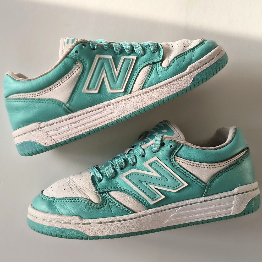 New Balance 480 Teal White Retro Court Sneakers Women’s Size 7